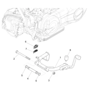 22. Vespa Sprint 50 IGET 4T 3V Euro5 - 45 km/h - Facelift 2024 - ZAPCD0103 - Onderdelen Middenstandaard
