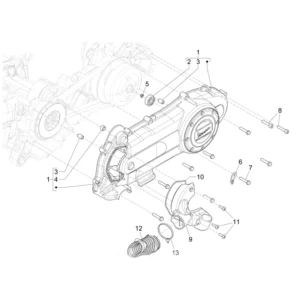 10. Vespa Sprint 50 IGET 4T 3V Euro5 - 45 km/h - Facelift 2024 - ZAPCD0103 - Onderdelen Carterdeksel