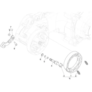 16. Vespa Sprint 50 IGET 4T 3V Euro5 - 45 km/h - Facelift 2024 - ZAPCD0103 - Onderdelen Remschoen achter