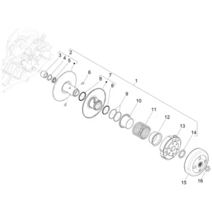 09. Vespa Sprint 50 IGET 4T 3V Euro5 - 45 km/h - Facelift 2024- ZAPCD0103 - Onderdelen - Aangedreven Poelie / Koppeling