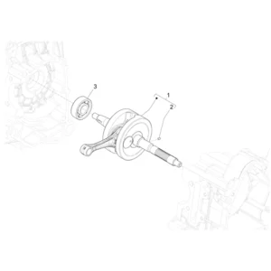 03. Vespa Sprint 50 IGET 4T 3V Euro5 - 45 km/h - Facelift 2024 - ZAPCD0103 - Onderdelen Krukas