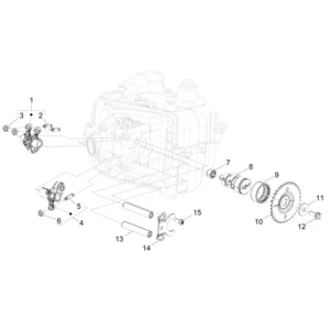 06. Vespa Sprint 50 IGET 4T 3V Euro5 - 45 km/h - Facelift 2024 - ZAPCD0103 - Onderdelen Nokkenas - Tuimelaar