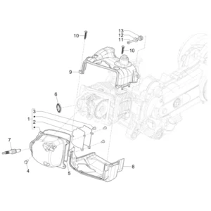 07. Vespa Sprint 50 IGET 4T 3V Euro5 - 45 km/h - Facelift 2024 - ZAPCD0103 - Onderdelen - Cilinderkopdeksel