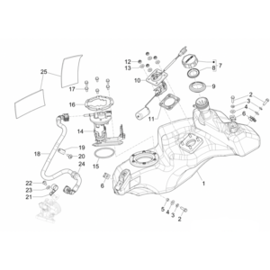 35. Vespa Sprint 50 IGET 4T 3V Euro5 - 45 km/h - Facelift 2024 - ZAPCD0103 - Onderdelen Benzinetank
