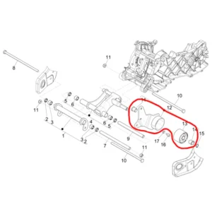 Support Bracket Silentbloc Engine Suspension - Piaggio Zip - Euro5 Models - 1C005253