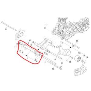 Swingarm Framezijde Motorophanging Subframe - Piaggio Zip Euro5 - 1C005372