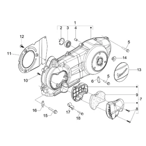 10. Vespa GTS 300 - Euro3 - 2012-2016 - ZAPM45202 - Carterdeksel