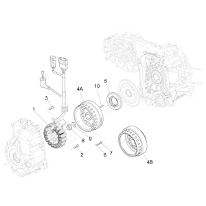 14. Vespa GTS 300 - Euro3 - 2012-2016 - ZAPM45202 - Vliegwiel